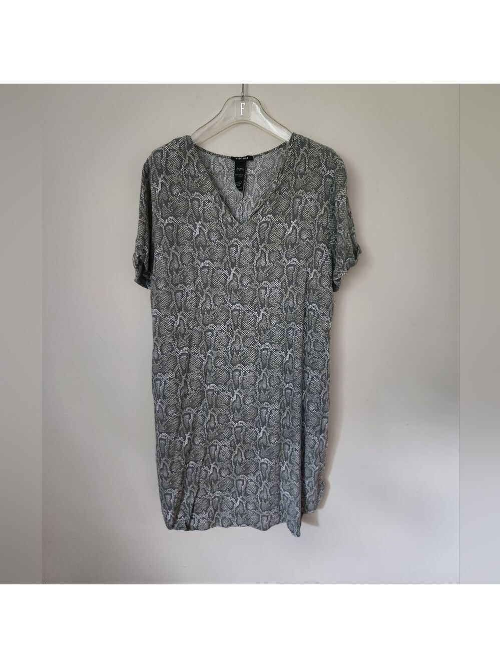 OLSEN | Shirt dress snakeskin animal print olive green sz Large 14